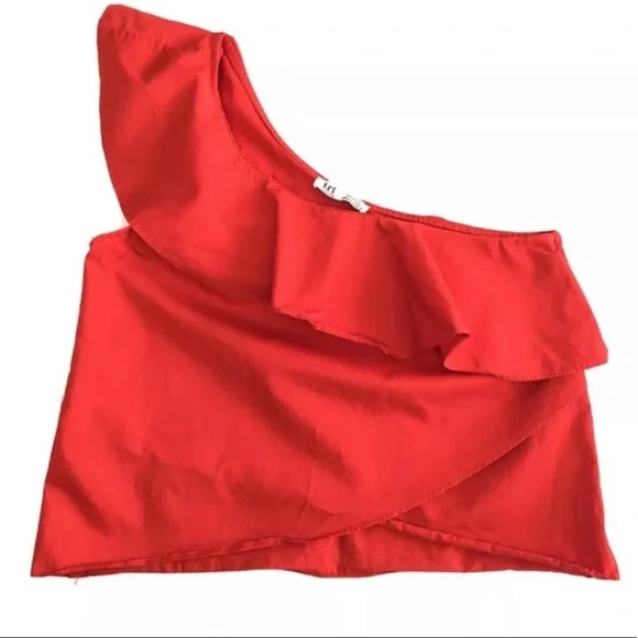Zara Tops Zara One Shoulder Ruffle Top Poshmark